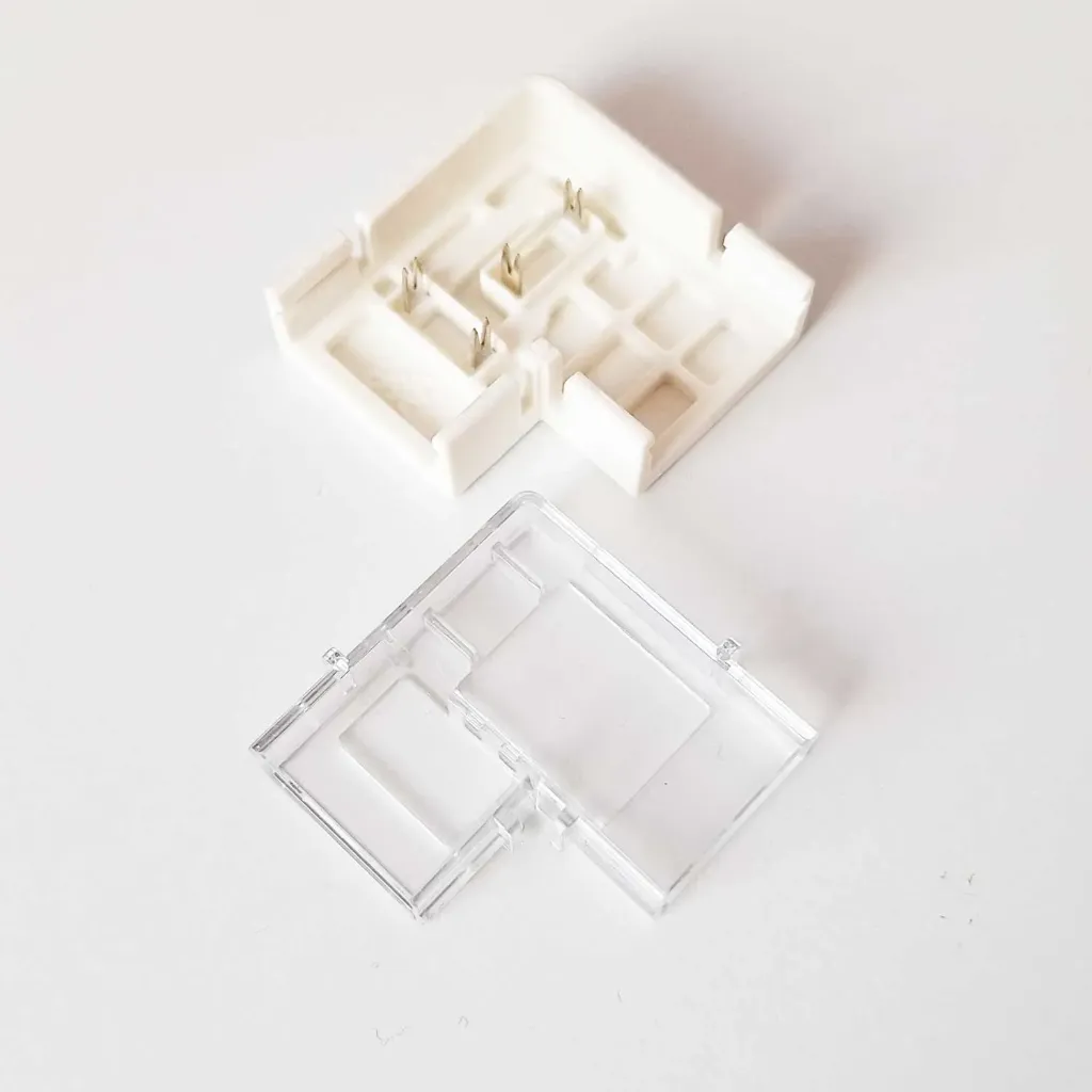 [CON-90-10-5-2PIN-SLC] Eckverbinder 90° LED 10mm 5mm 2 Pin weiss/transparent